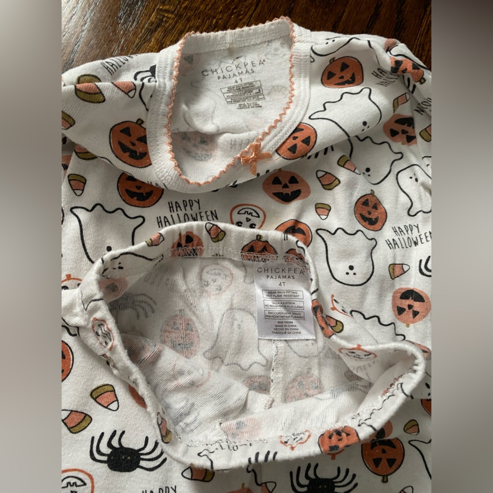 Chick Pea Pajamas 4T cotton PJs girls fall halloween festive long sleeve BUNDLE - Picture 13 of 16